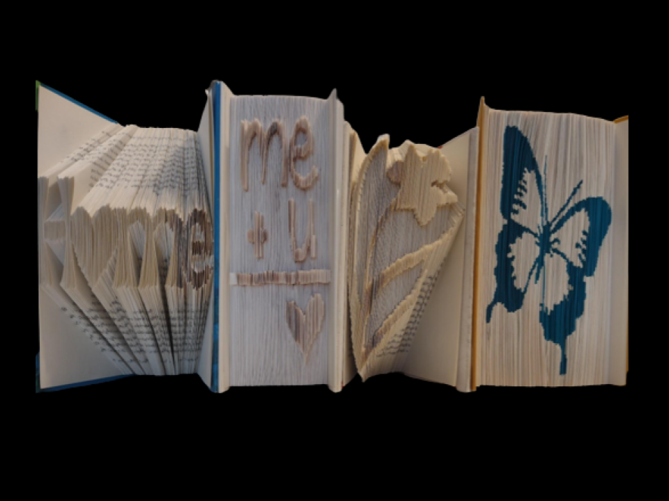 Books with decorative folded pages