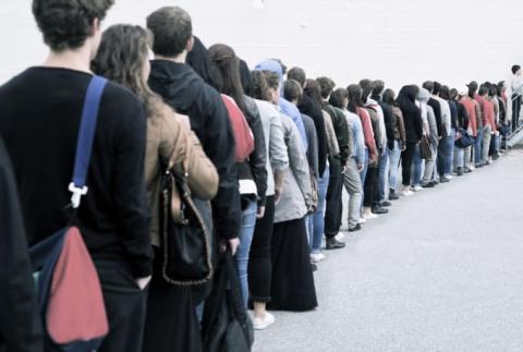 people standing in line