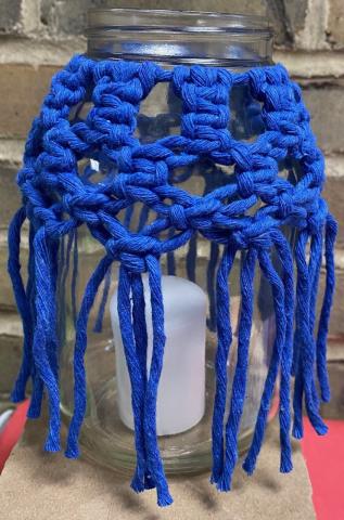 macrame candle jar