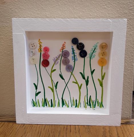 button flower shadowbox