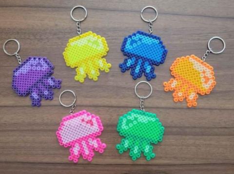 fuse bead jellyfish keychains