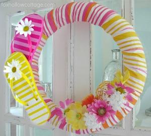 Summer flip flop wreath