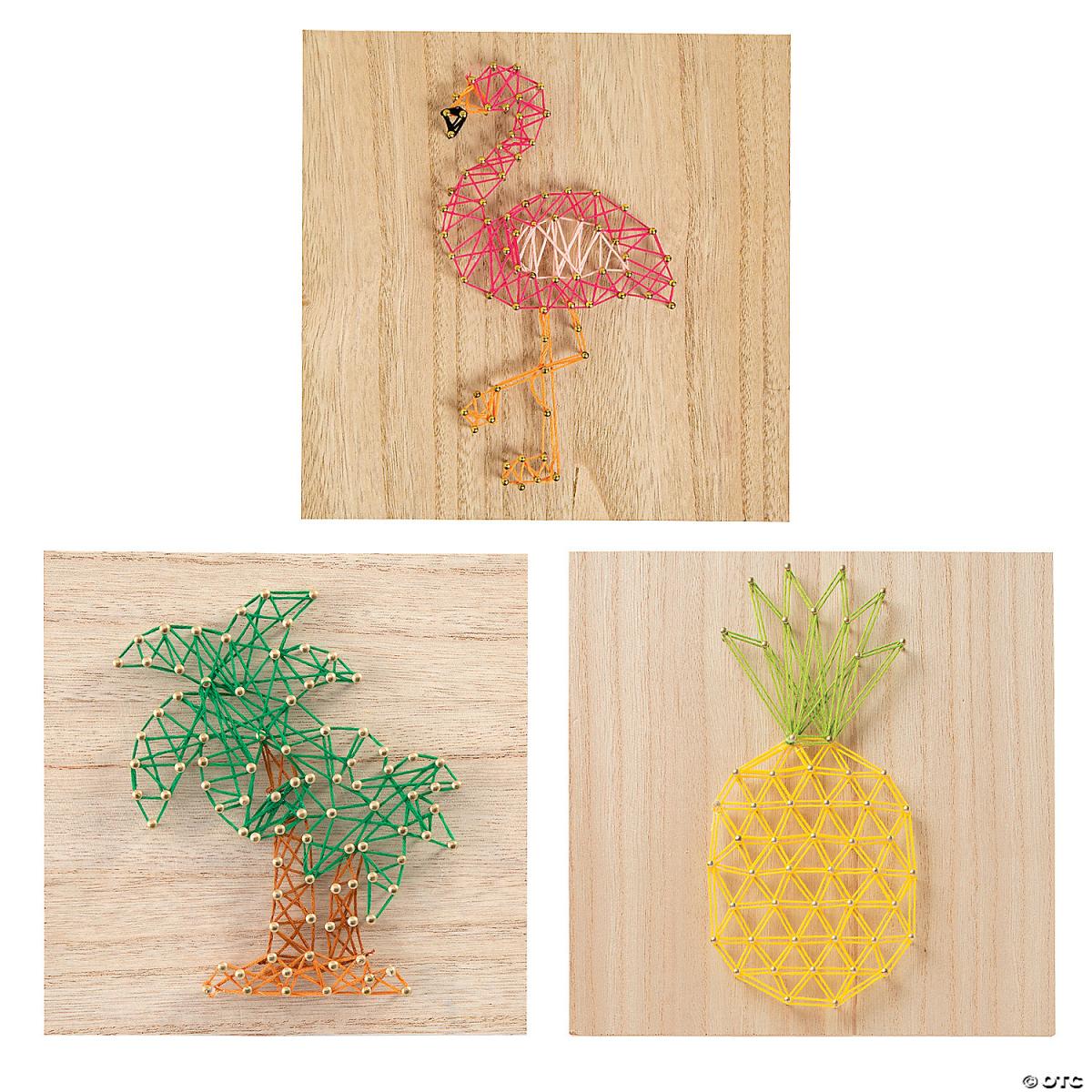 3 designs of string art